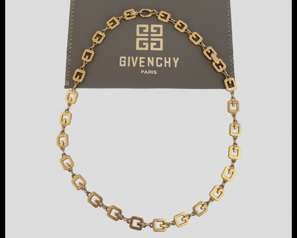 GIVENCHY GOLD-TONE LOGO CHAIN NECKLACE