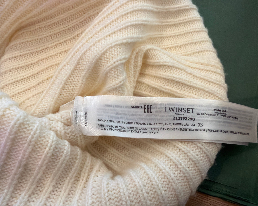TWINSET RIBBED TURTLENECK SWEATER