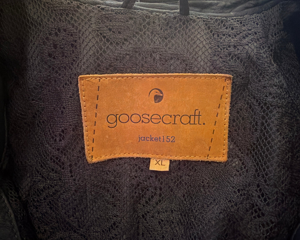 GOOSECRAFT BLACK LEATHER BIKER JACKET