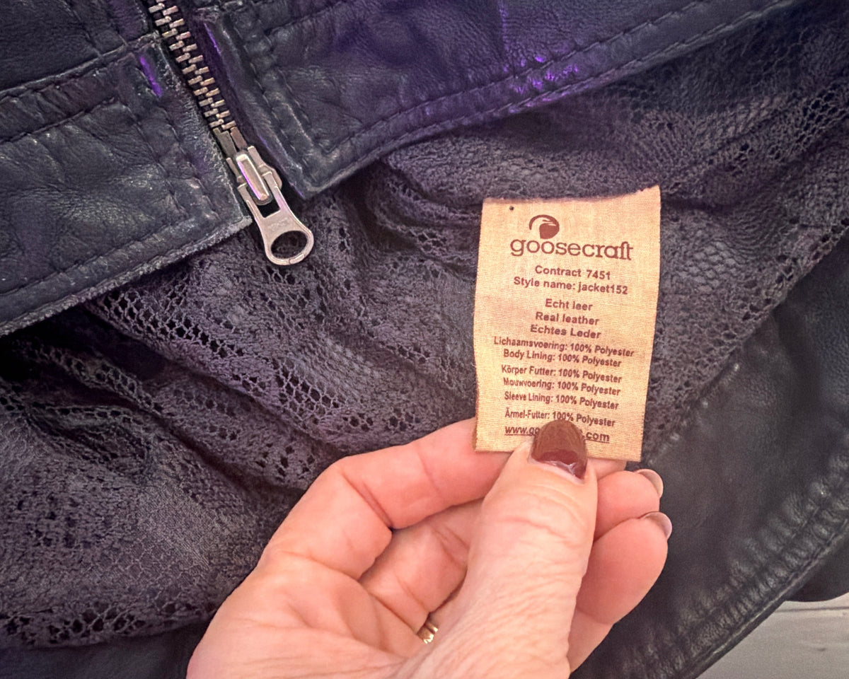 GOOSECRAFT BLACK LEATHER BIKER JACKET