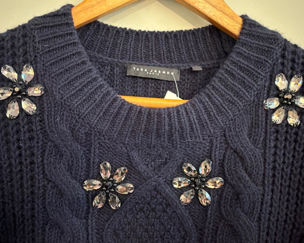 TARA JARMON CABLE KNIT SWEATER