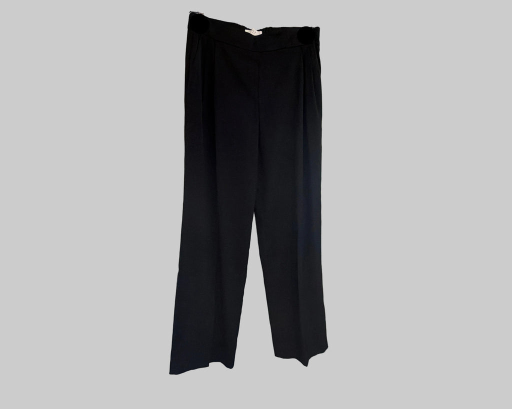 YAYA BLACK WIDE LEG TROUSERS WITH PLEATS