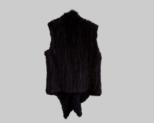 AMY GEE FAUX FUR GILET WITH LONG SHAWL COLLAR
