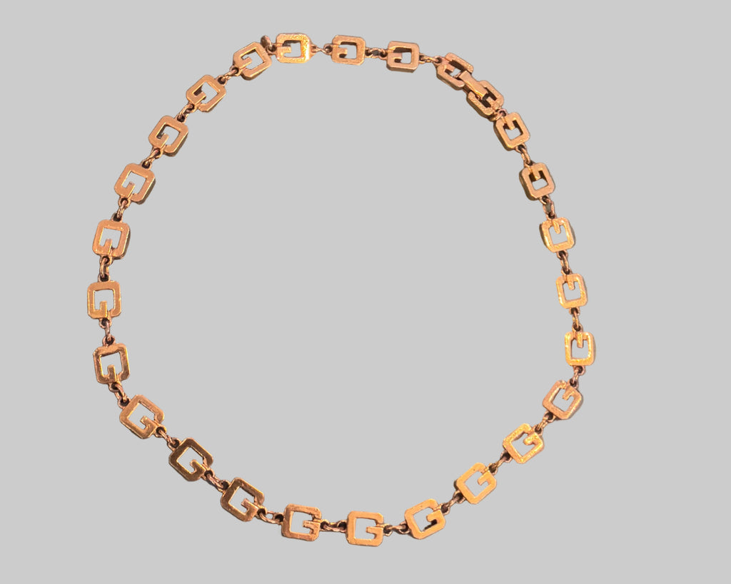 GIVENCHY GOLD-TONE LOGO CHAIN NECKLACE