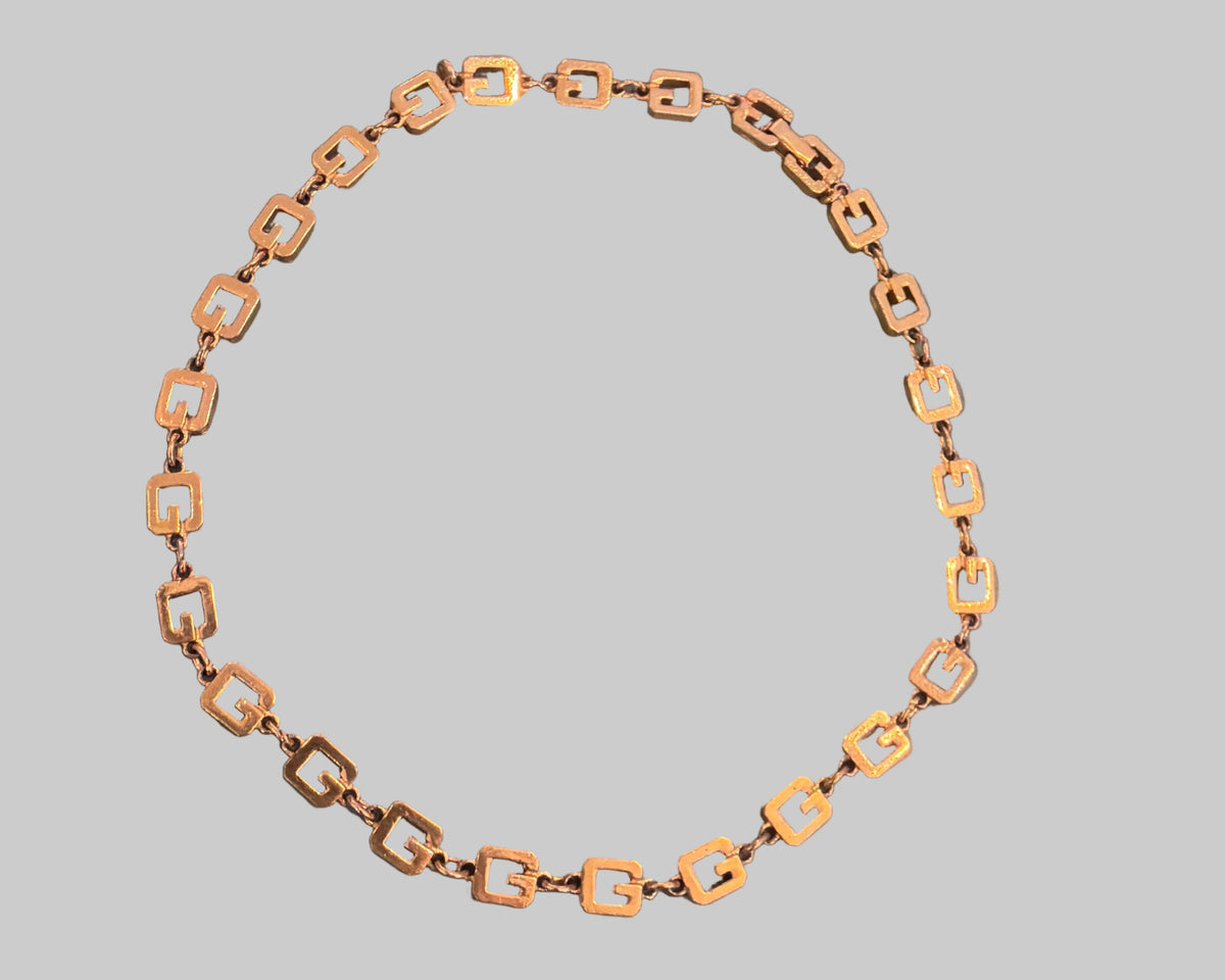 GIVENCHY GOLD-TONE LOGO CHAIN NECKLACE