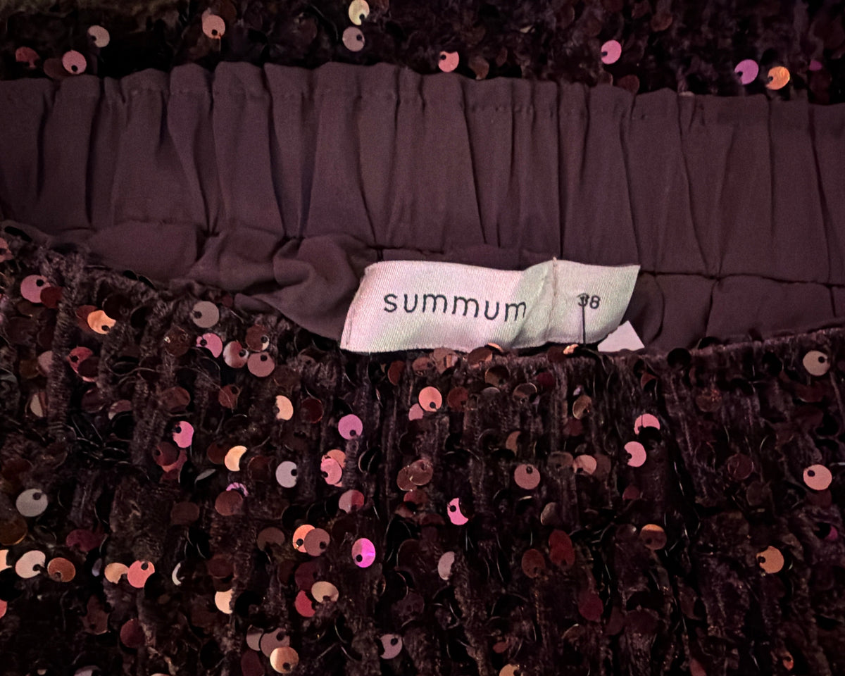 SUMMUM SEQUIN WIDE LEG TROUSERS