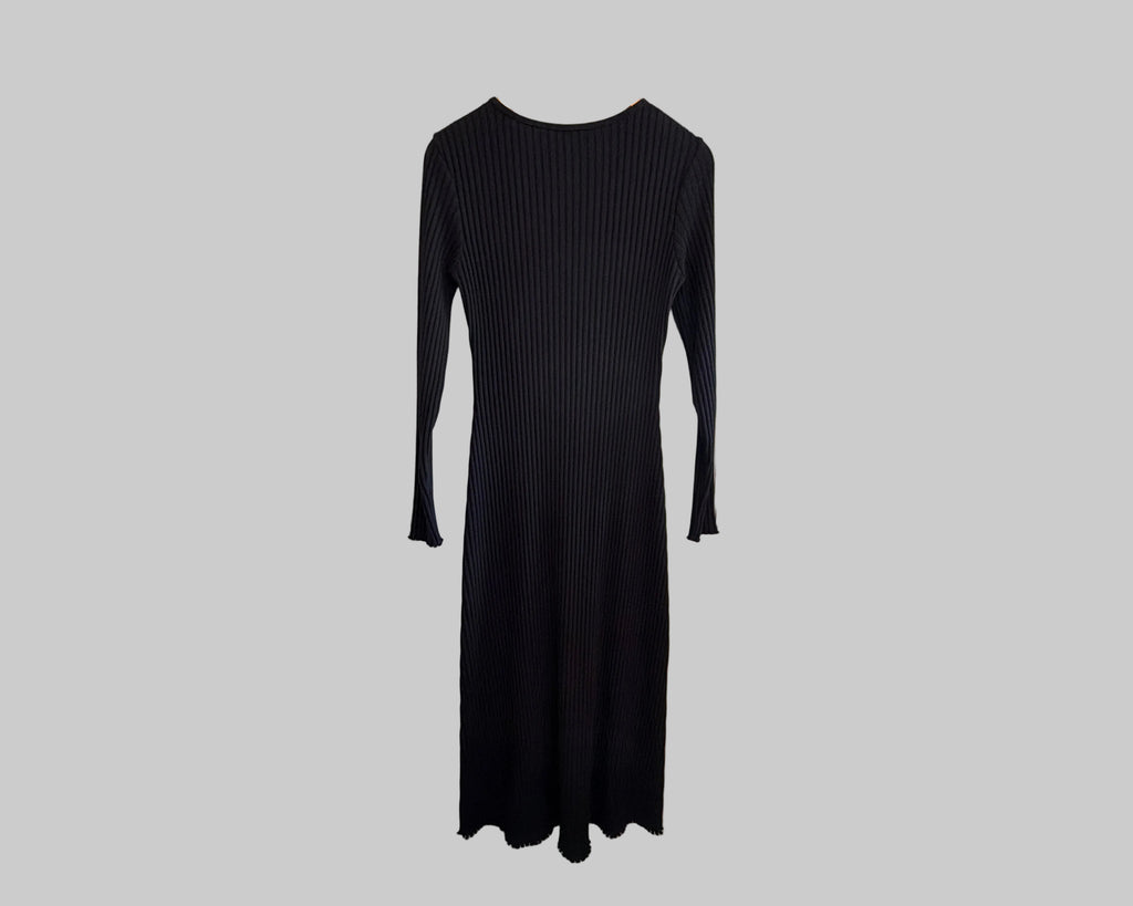 VINCE RIBBED KNIT DRESS