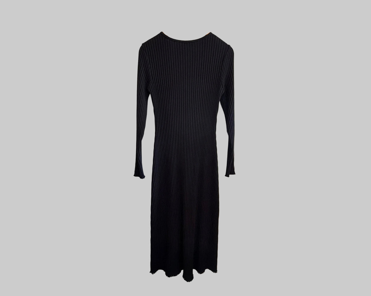 VINCE RIBBED KNIT DRESS