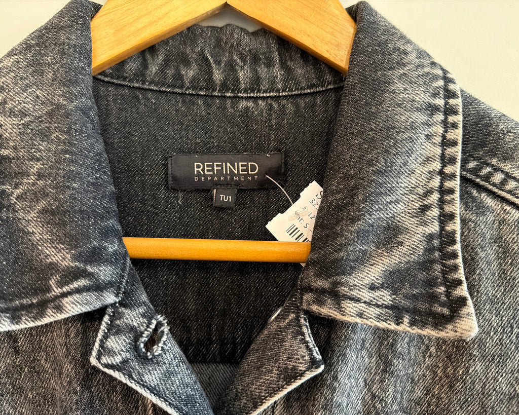 REFINED DENIM JACKET WITH CHAIN FRINGE