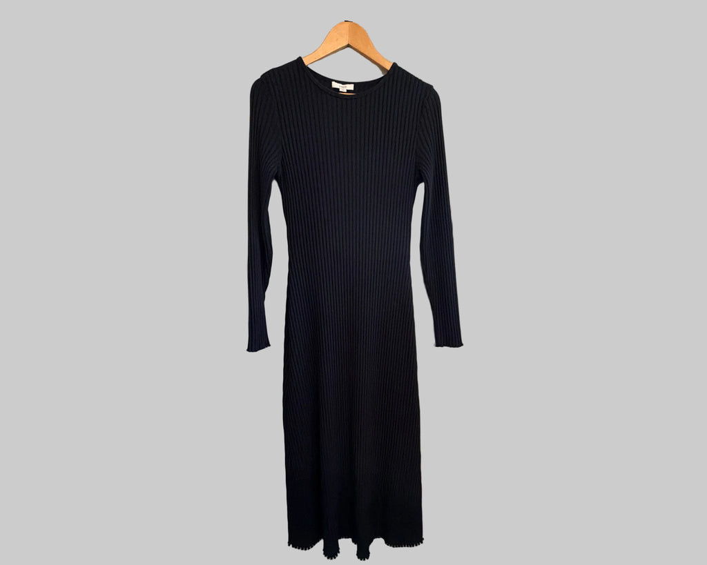 VINCE RIBBED KNIT DRESS