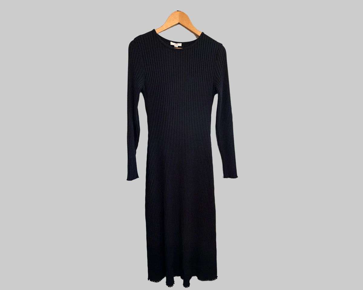 VINCE RIBBED KNIT DRESS