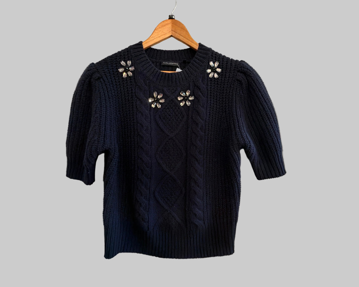 TARA JARMON CABLE KNIT SWEATER