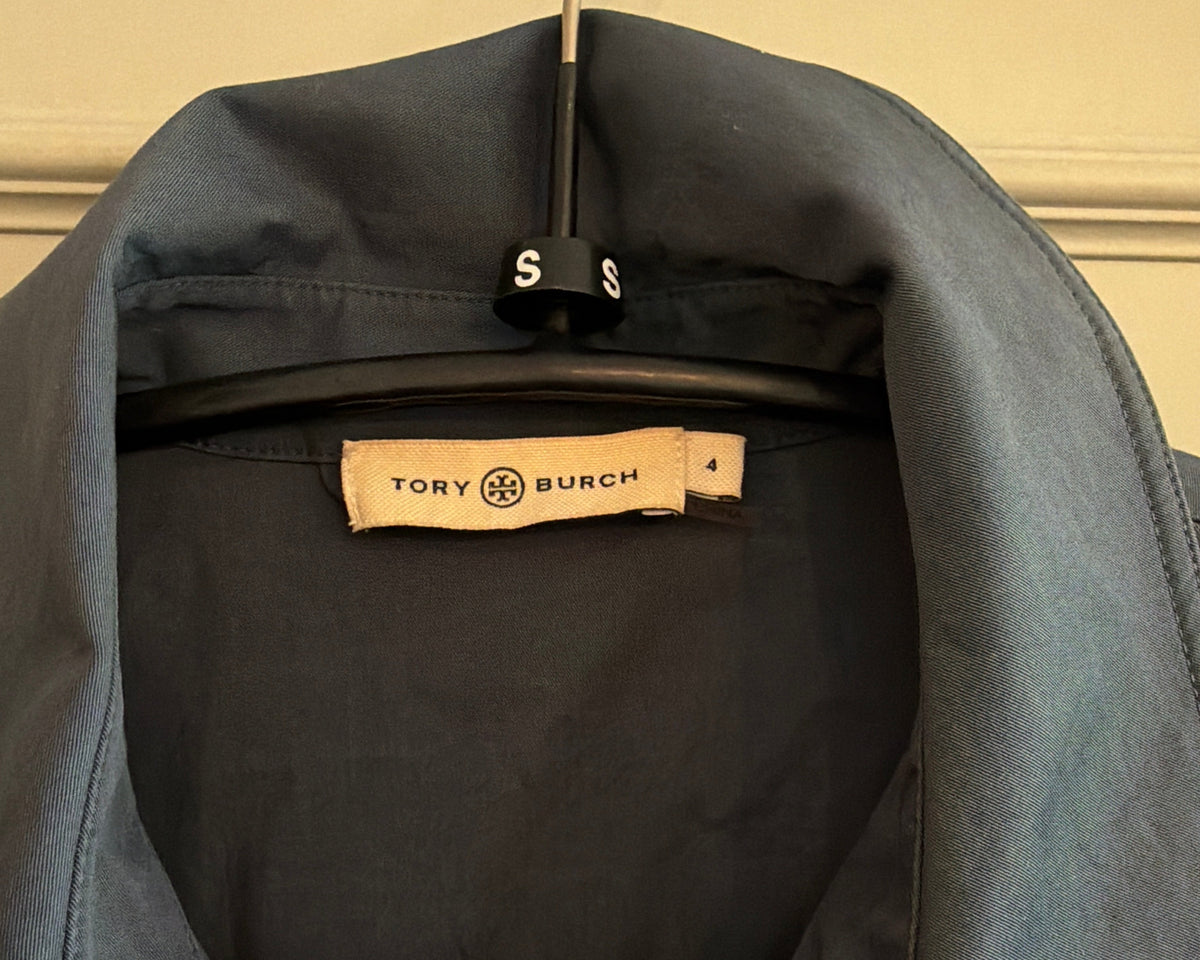 TORY BURCH BLUE SHIRT DRESS