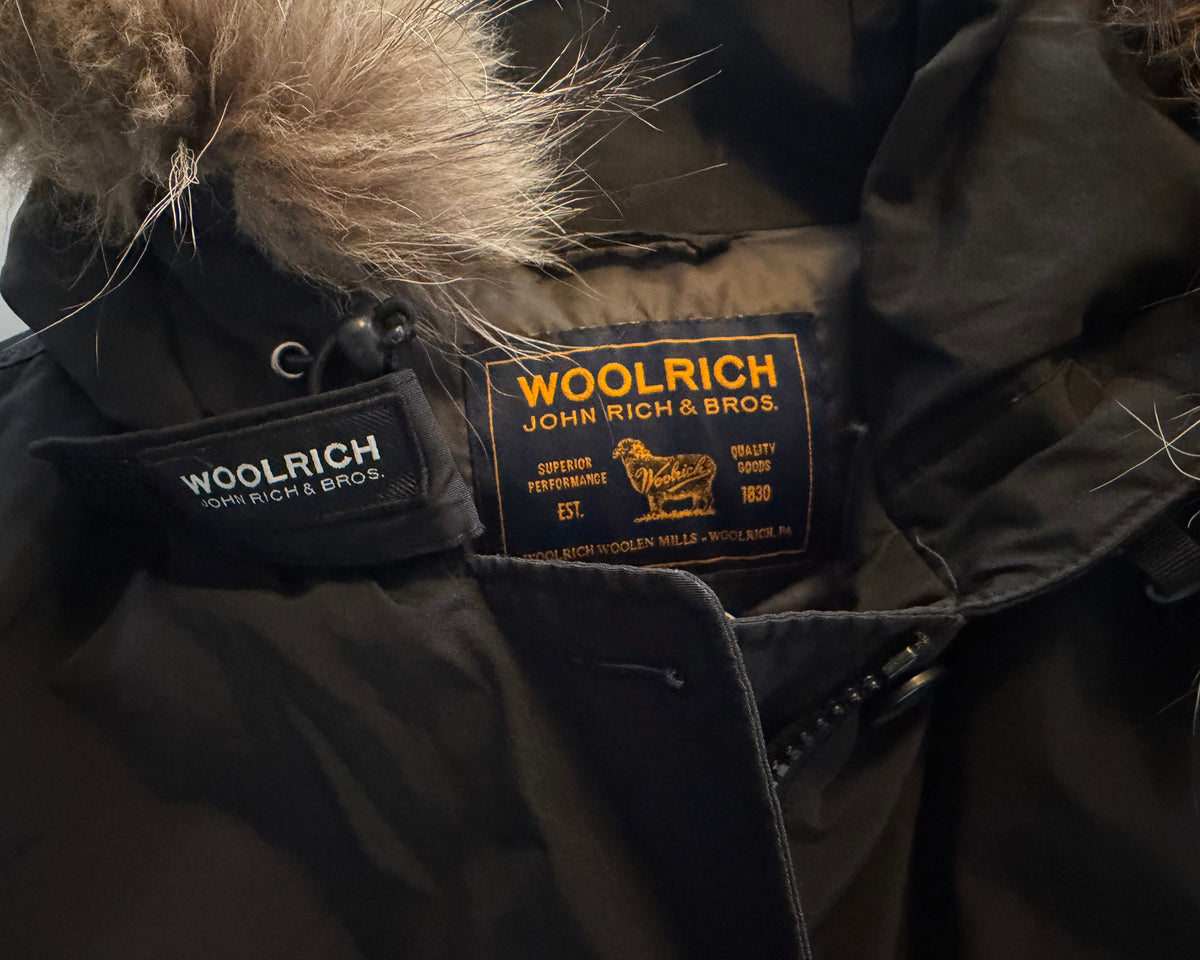 WOOLRICH BLACK ARCTIC DETACHABLE FUR PARKA