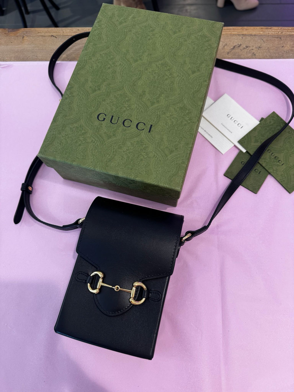 MINI SAC BANDOULIÈRE GUCCI HORSEBIT 1955 EN CUIR