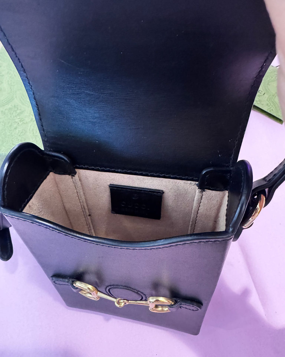 GUCCI HORSEBIT 1955 LEATHER MINI CROSSBODY BAG