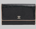 CHANEL BLACK CAVIAR LEATHER COMPACT WALLET