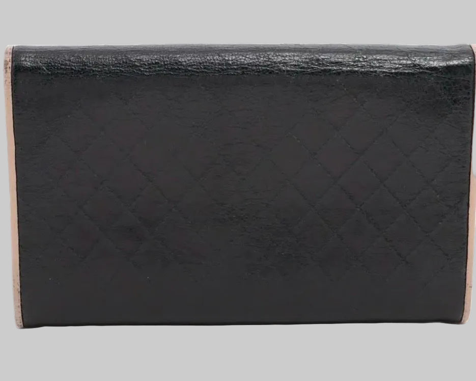 CHANEL BLACK CAVIAR LEATHER COMPACT WALLET