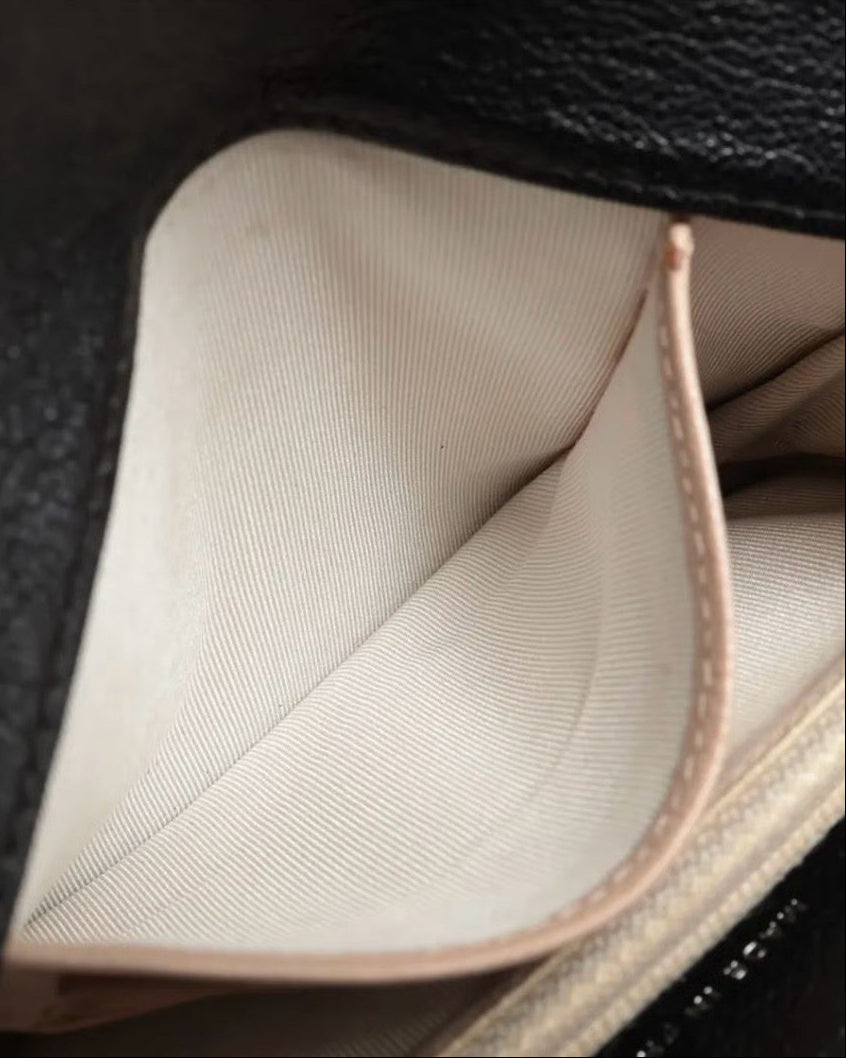 CHANEL BLACK CAVIAR LEATHER COMPACT WALLET