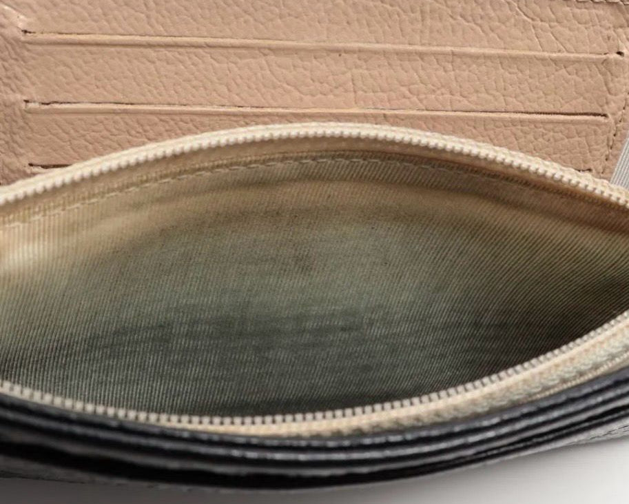 CHANEL BLACK CAVIAR LEATHER COMPACT WALLET