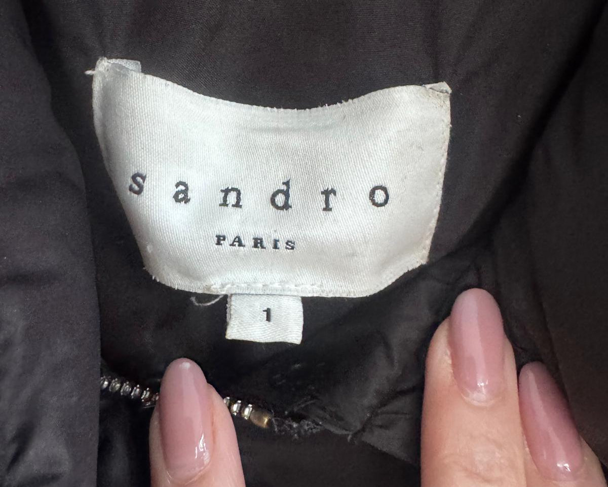 SANDRO BLACK PUFFER JACKET