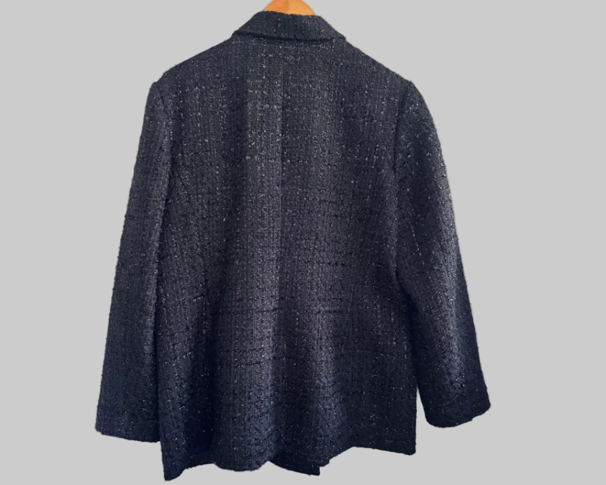 JOSEPH RIBKOFF TEXTURED DOUBLE-BREASTED BLAZER