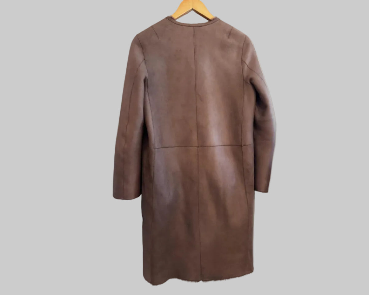 DESA REVERSIBLE SHEARLING COAT WITH LEATHER SIDE