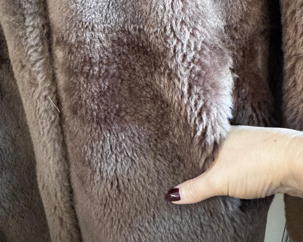DESA REVERSIBLE SHEARLING COAT WITH LEATHER SIDE