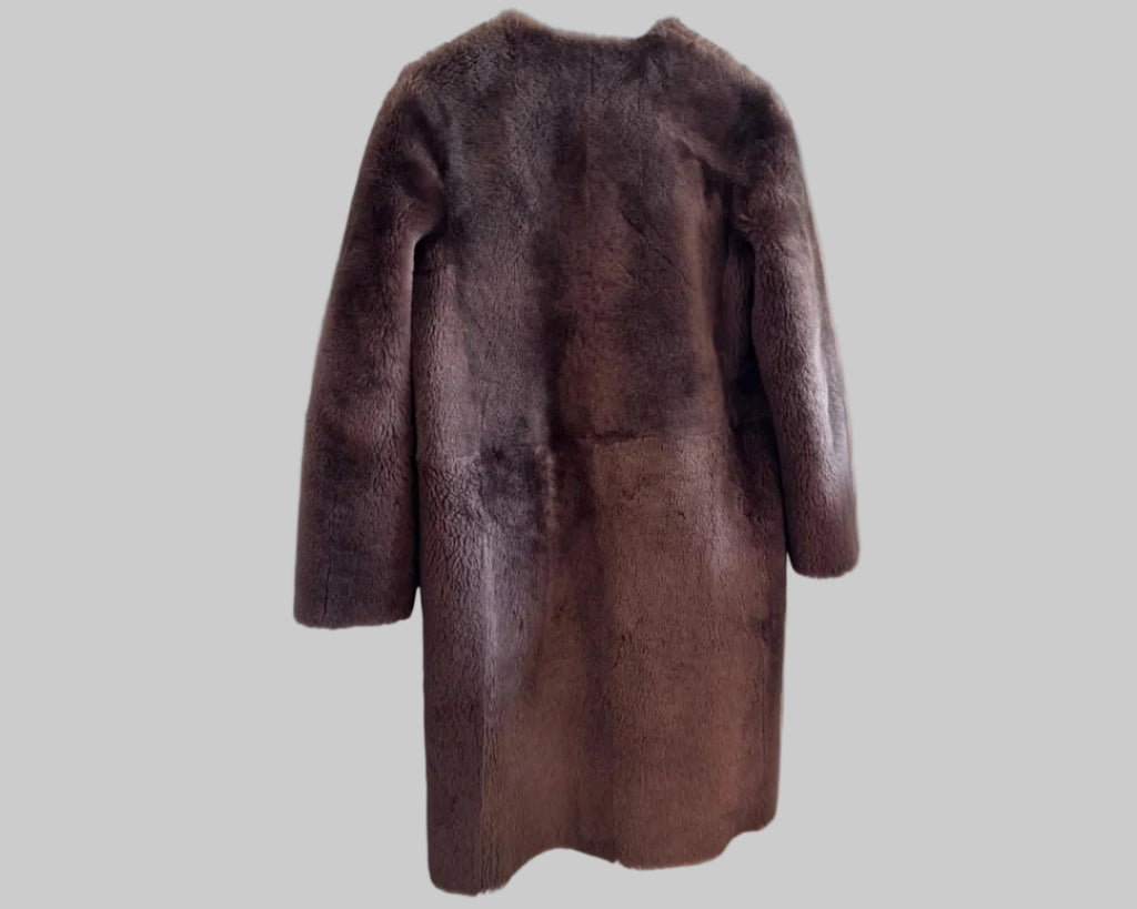 DESA REVERSIBLE SHEARLING COAT WITH LEATHER SIDE