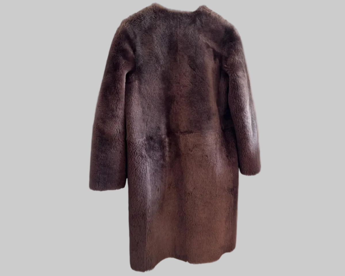 DESA REVERSIBLE SHEARLING COAT WITH LEATHER SIDE