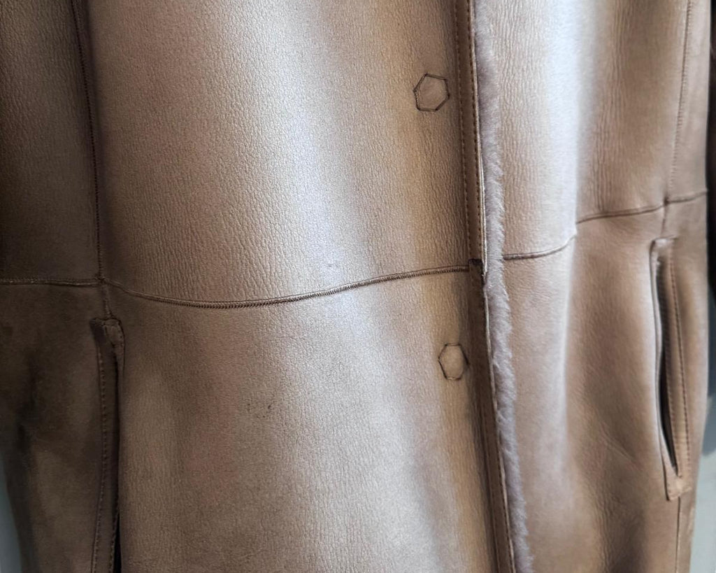 DESA REVERSIBLE SHEARLING COAT WITH LEATHER SIDE