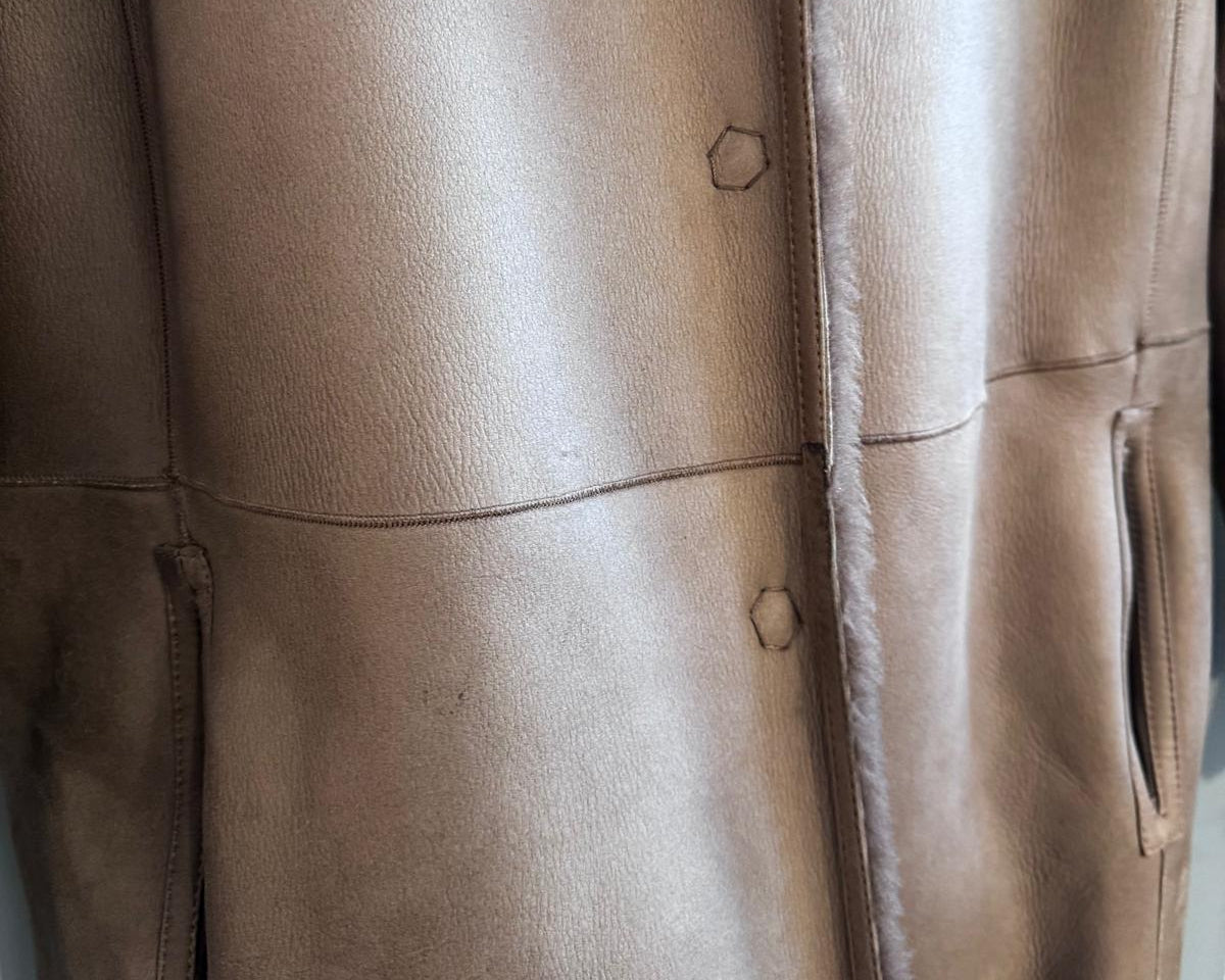 DESA REVERSIBLE SHEARLING COAT WITH LEATHER SIDE