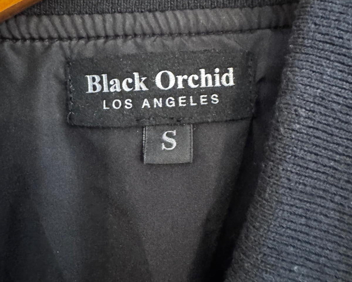 BLACK ORCHID BOMBER JACKET WITH LACE-UP DETAILS