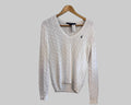 RALPH LAUREN CABLE KNIT V-NECK SWEATER