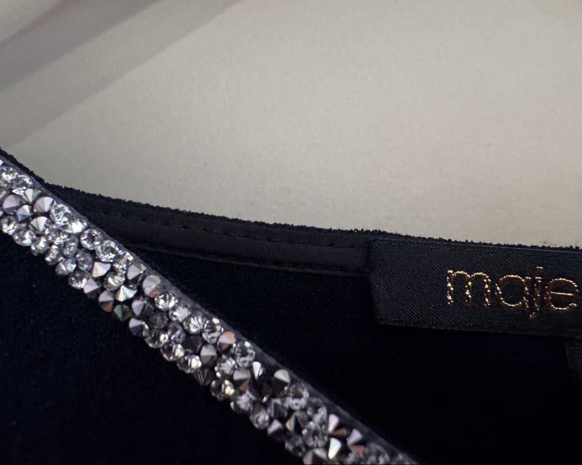 MAJE TOP WITH EMBELLISHED V NECK