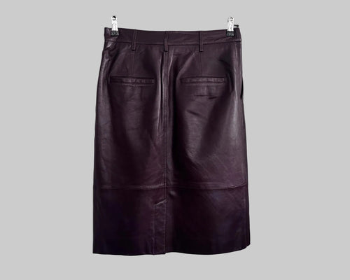 BA&SH LEATHER MIDI SKIRT