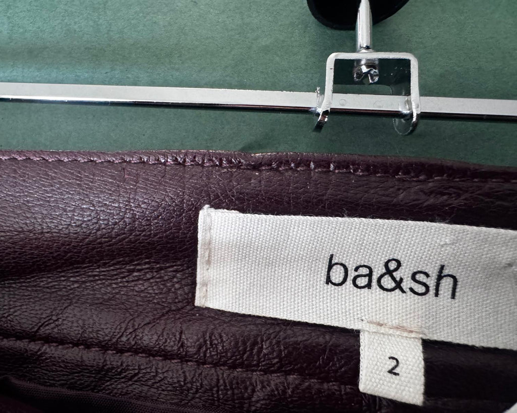 BA&SH LEATHER MIDI SKIRT