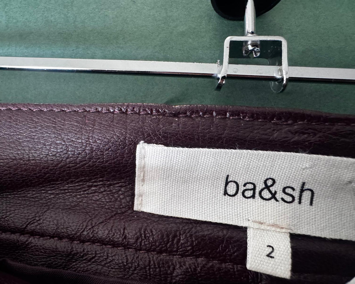 BA&SH LEATHER MIDI SKIRT