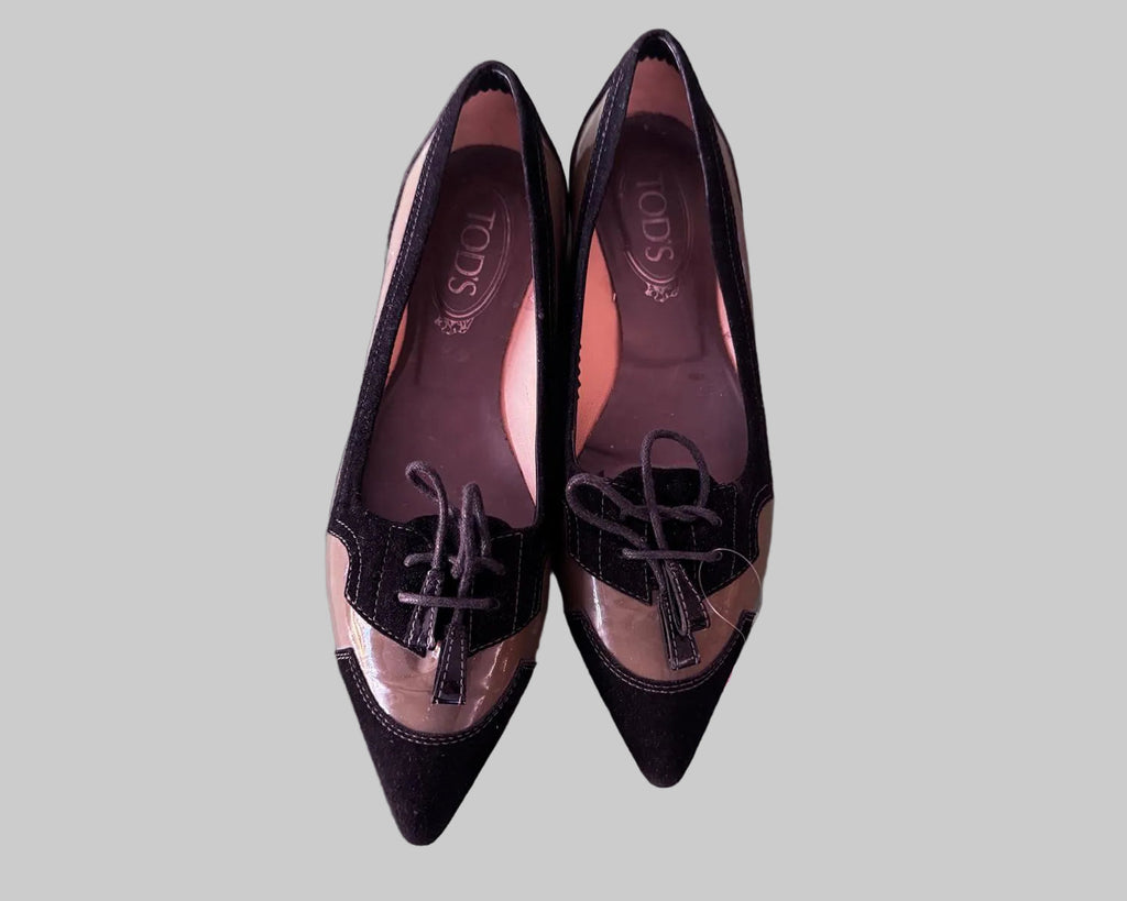 TOD'S LACE-UP BALLERINAS