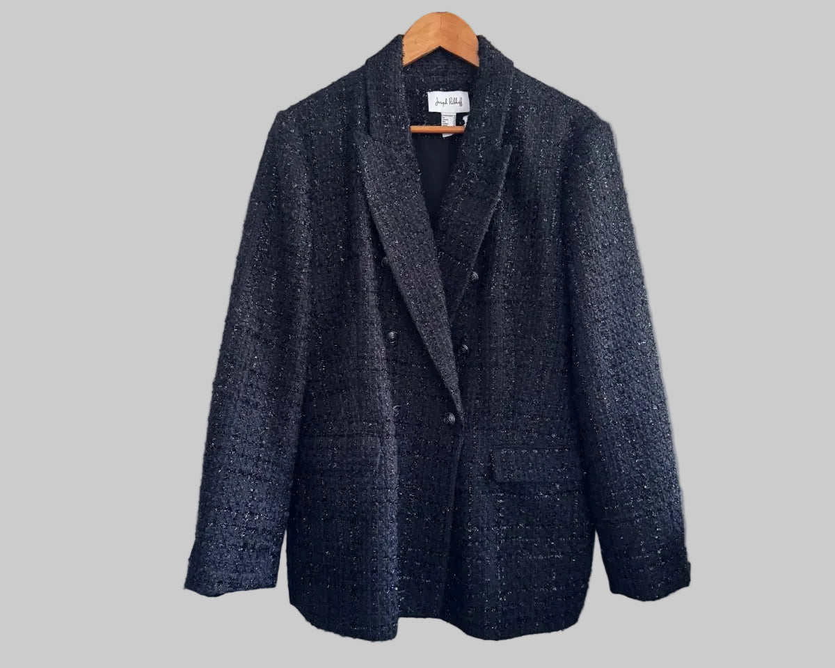 JOSEPH RIBKOFF TEXTURED DOUBLE-BREASTED BLAZER